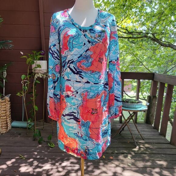 LILLY PULITZER 3/4 Sleeve Silk Dress Size 0 - Picture 1 of 10